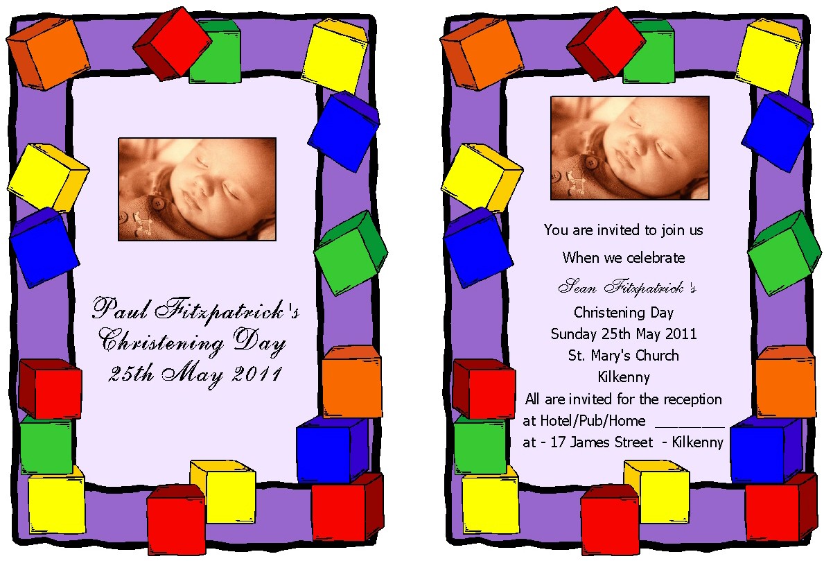 Christening Invitations - Personalised