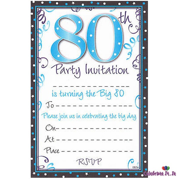 Party Invitations - 80th