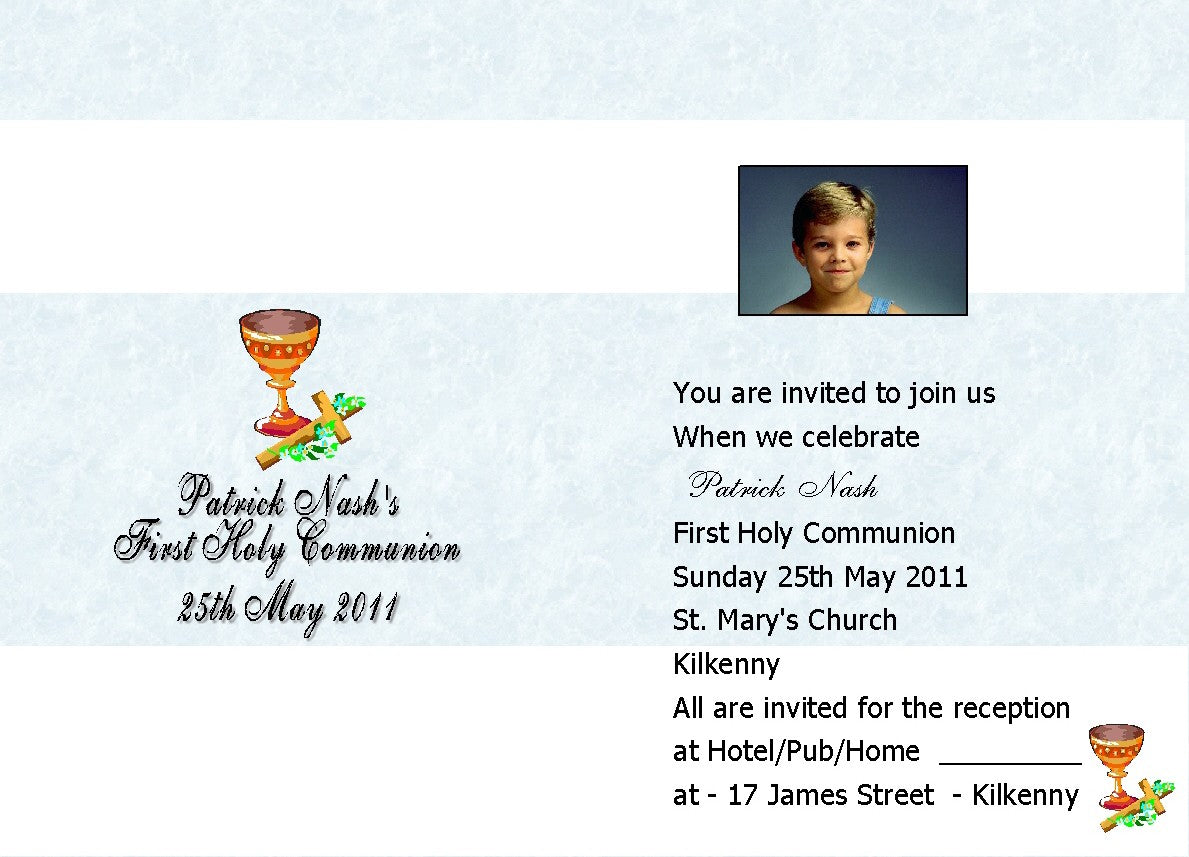 Communion Invitations - Personalised