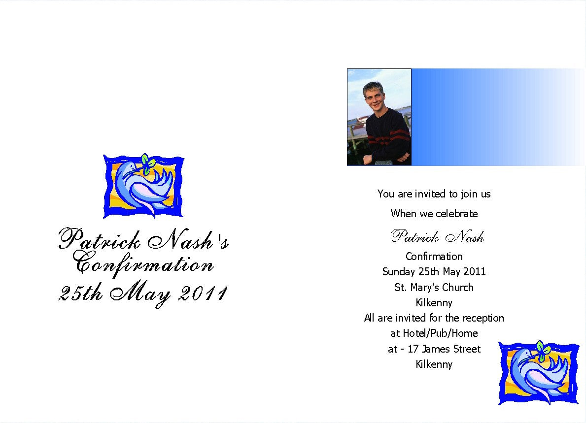 Confirmation Invitations - Personalised