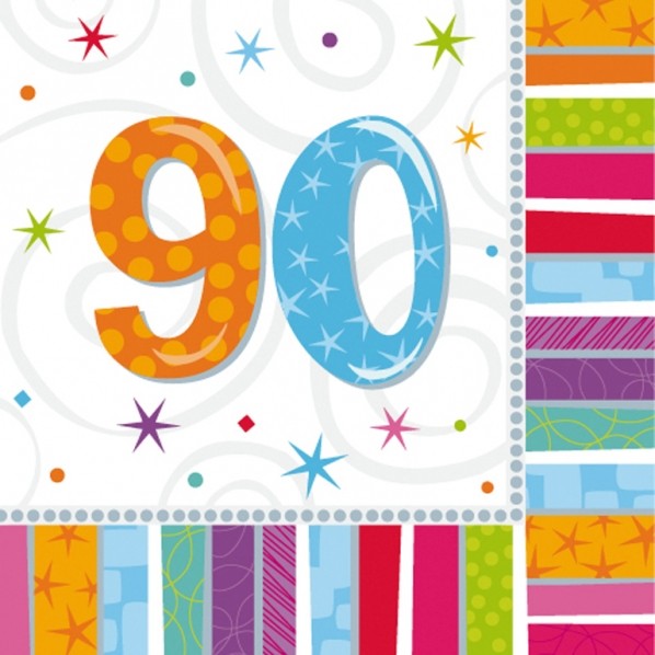 Radiant Birthday Napkins - 90th
