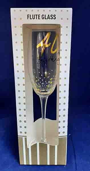 Happy 40th Birthday Champagne Glass