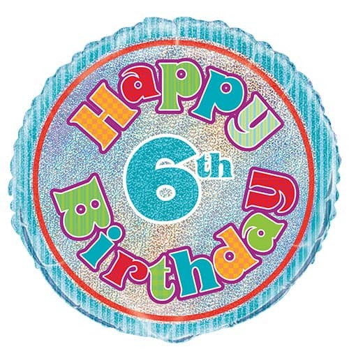 Happy 6th Birthday - Foil Balloon