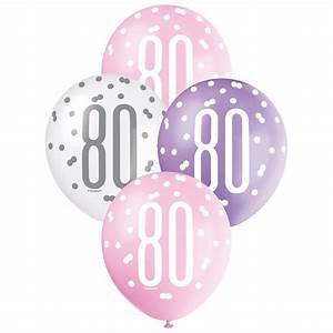 80th Birthday Latex Balloons