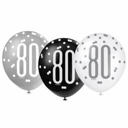 80th Birthday Latex Balloons