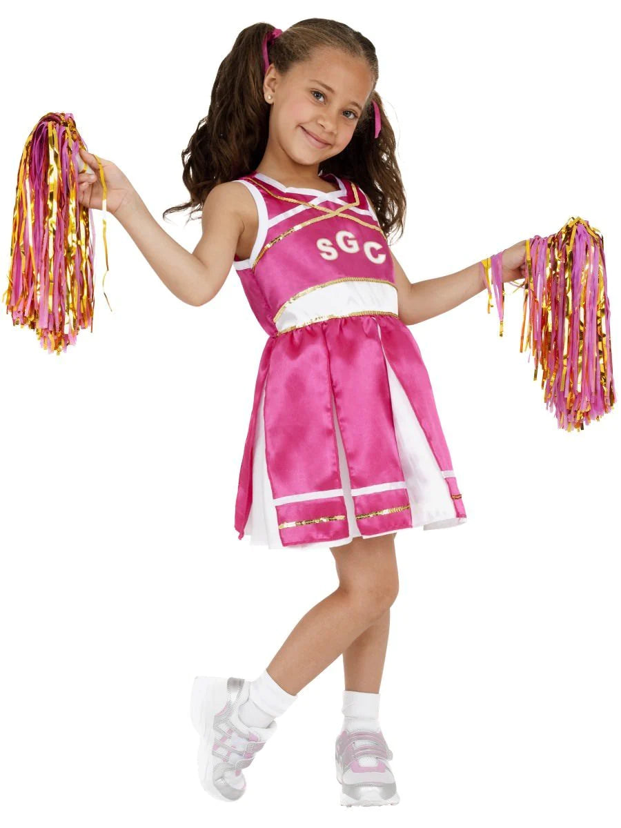 cheerleader,pink,kid's costume,cheap costumes,party supplies,high