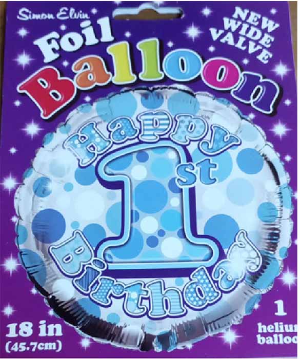 Happy 1st Birthday Foil Balloon