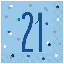 Glitzy Blue Napkins Age