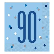 Glitzy Blue Napkins Age