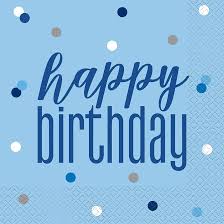 Glitzy Blue Napkins Age