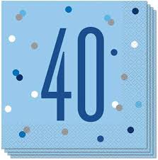 Glitzy Blue Napkins Age