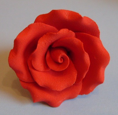 Medium Sugar Rose Decoration - Red