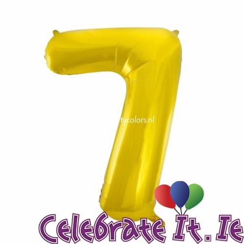34" Giant Number Balloon - Gold 7