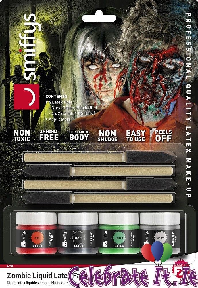 Zombie Liquid Latex Face and body Paint Kit 