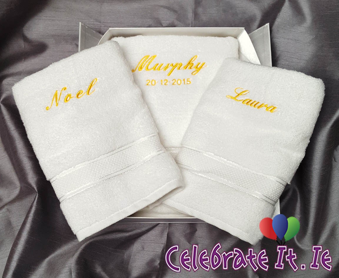 Luxury Personalised Embroidered Towel Set