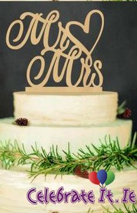 Mr & Mrs Heart - Cake Toppers