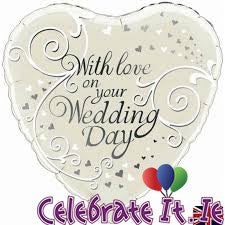 With Love on your Wedding Day - Foil Balloon