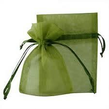 Small Organza Pouches - Forest Green