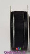 Organza Ribbon with Satin Edge - Black-Silver 23mm