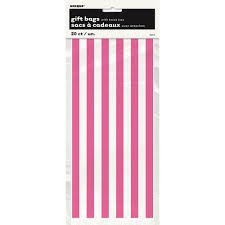 Pink striped gift bags