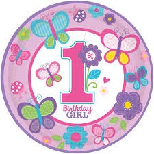 1st Birthday - Girl Plates