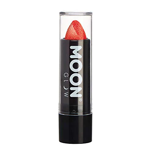 Moon Glow - Neon UV Glitter Lipstick, Red