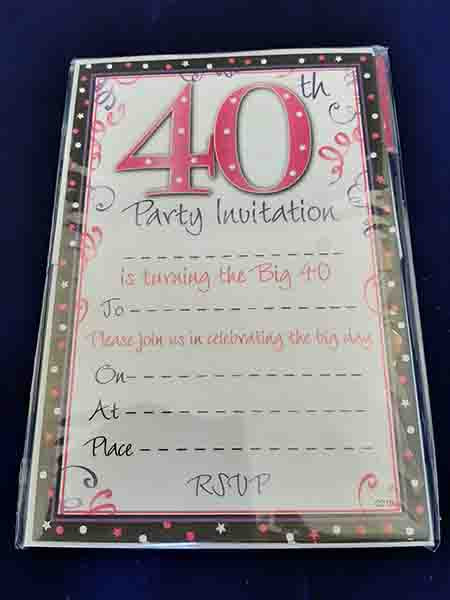 40th Party Invitation