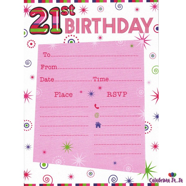 21st Birthday Invitation - Pink Champagne 
