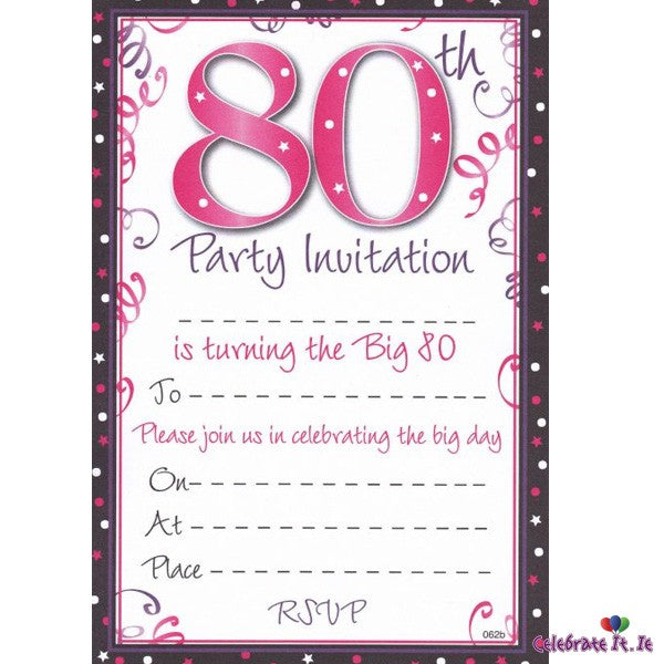 Party Invitations - 80th