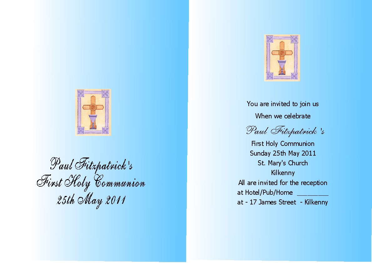 Communion Invitations - Personalised