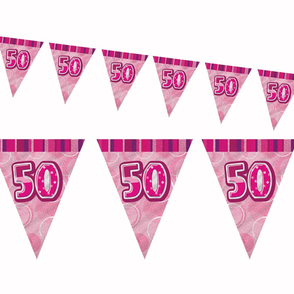 Pink Sparkly 40th Bunting 
