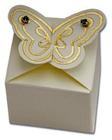Ivory/Gold Butterfly Square Box