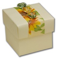 Ivory Silk Square Box with Lid