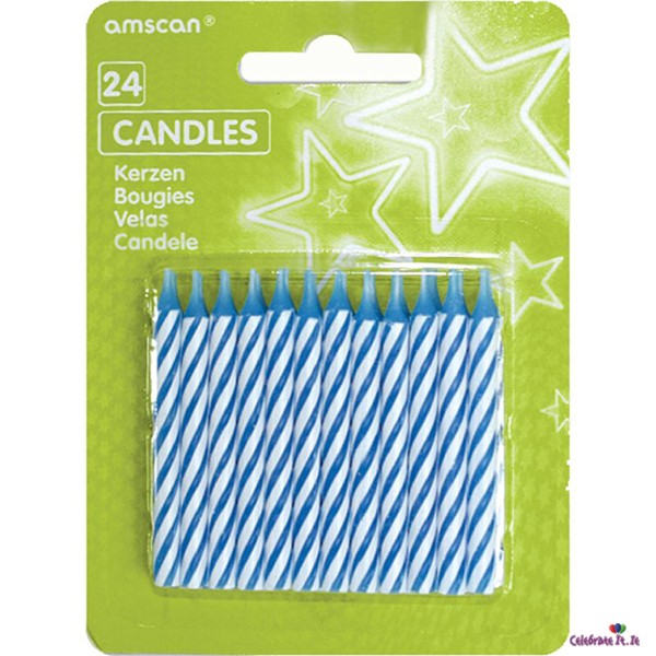 Blue and White Cake Candles 