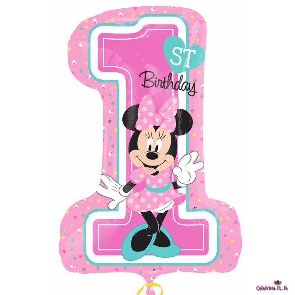 Mickey and Minnie Mouse. 1st Birthday Balloon