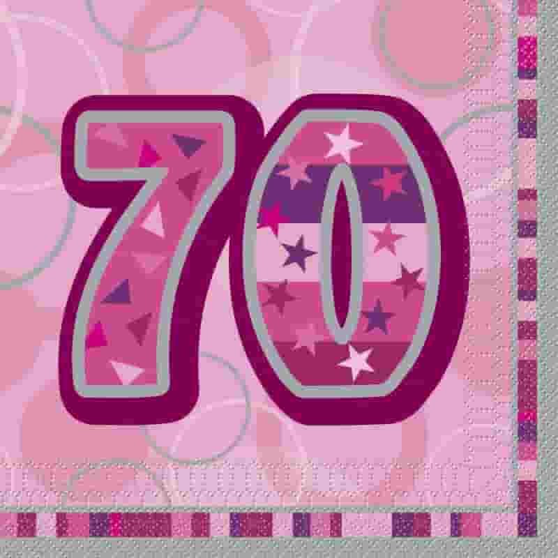 70 Pink Star Napkins