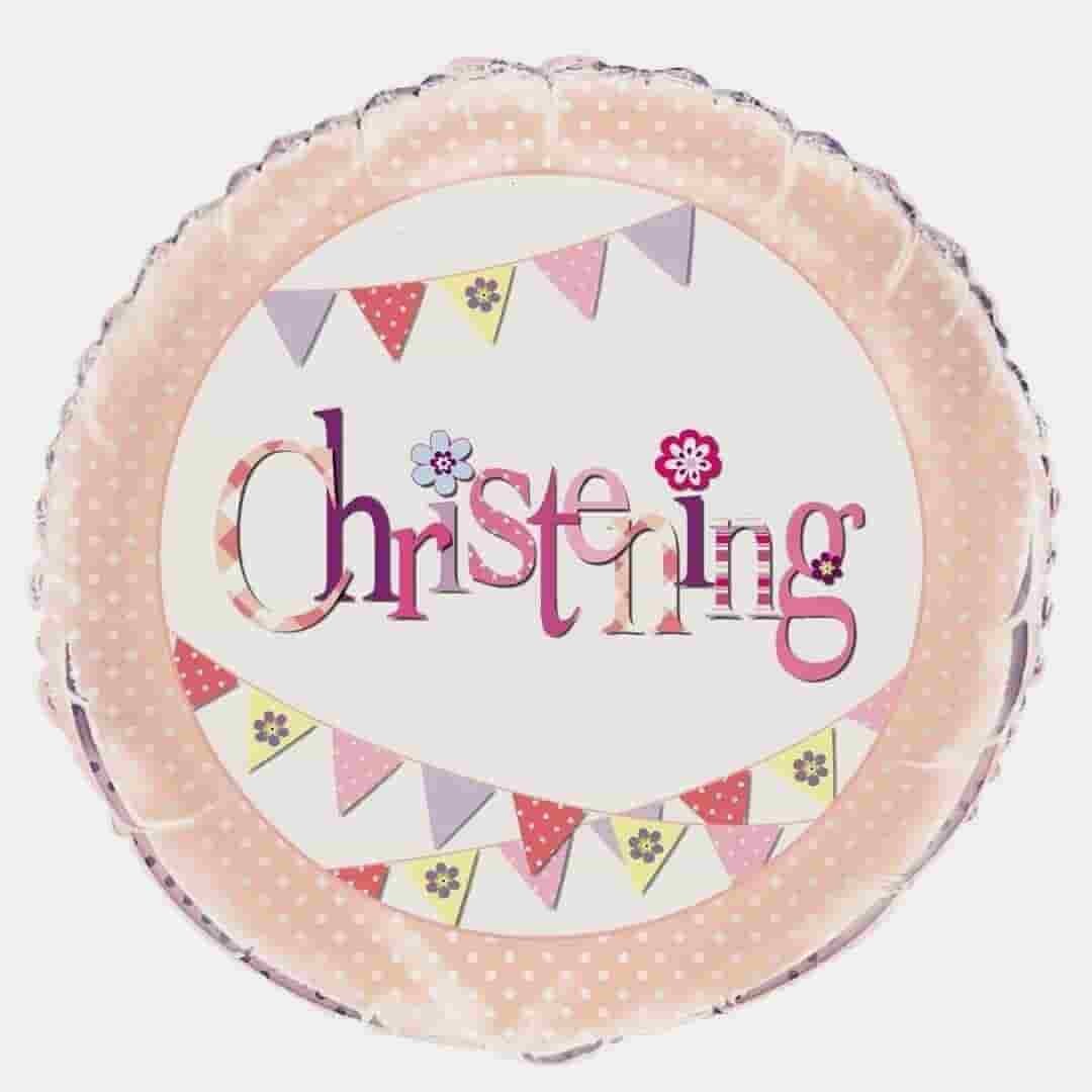 Pink Christening - Foil Balloon