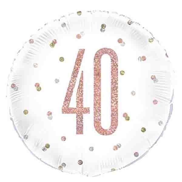 40th Foil Balloon - Pink