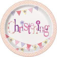 Pink Christening - plates