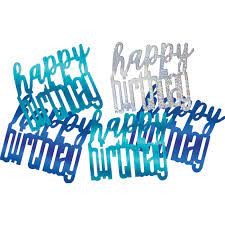 Glitzy Blue - Confetti - Happy Birthday