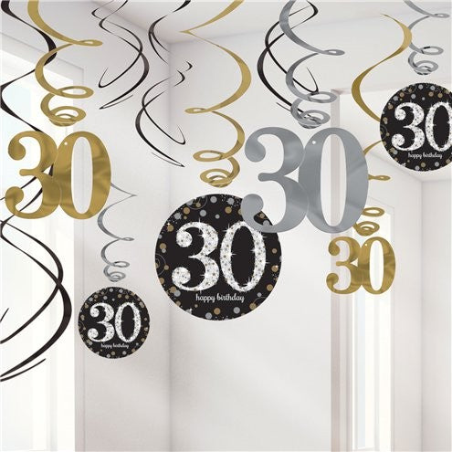 30th Swirls Decorations