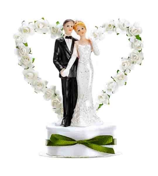 Heart shaped flower wedding cake topper