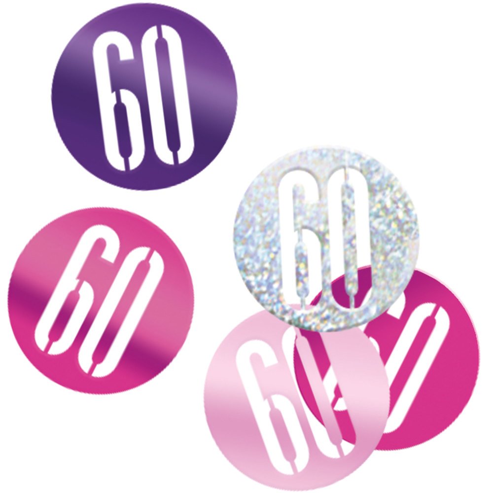 Pink Glitz Number 60 Confetti