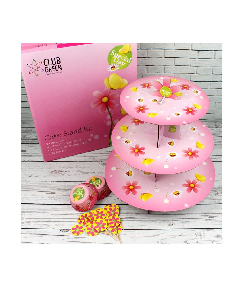 Cupcake Stand Kit - Pink Flower